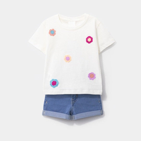 Short sleeve flowers set