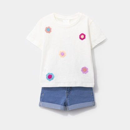 Short sleeve flowers set