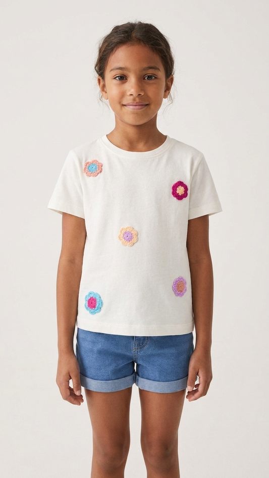 Short sleeve flowers set
